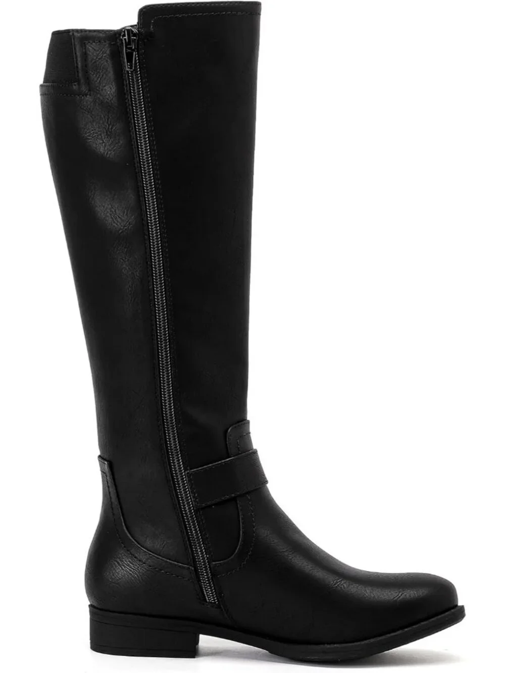 Women's Black Leather Rubber Slouchy Knee High Comfortable Stylish Tall Boots